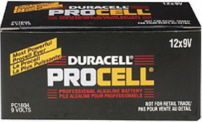 Duracell 9V/12 PROCELL Professional Alkaline Batteries, 9 Volt Alkaline Battery Bulk Value Pack, Pack of 12 pcs 9V batteries (9V 12 PROCELL 9V12PROCELL)