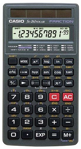 Casio FX-260SLRS Student Scientific with Hard Keys Calculator, Model FX-260SOLAR, 144 built-in mathematic functions, Fraction functions, Accurate 10-digit, 10-plus-2 display, Single variable statistical calculations  (FX260SLRS FX-260SOLAR FX260SOLAR FX-260 FX 260 FX260) 
